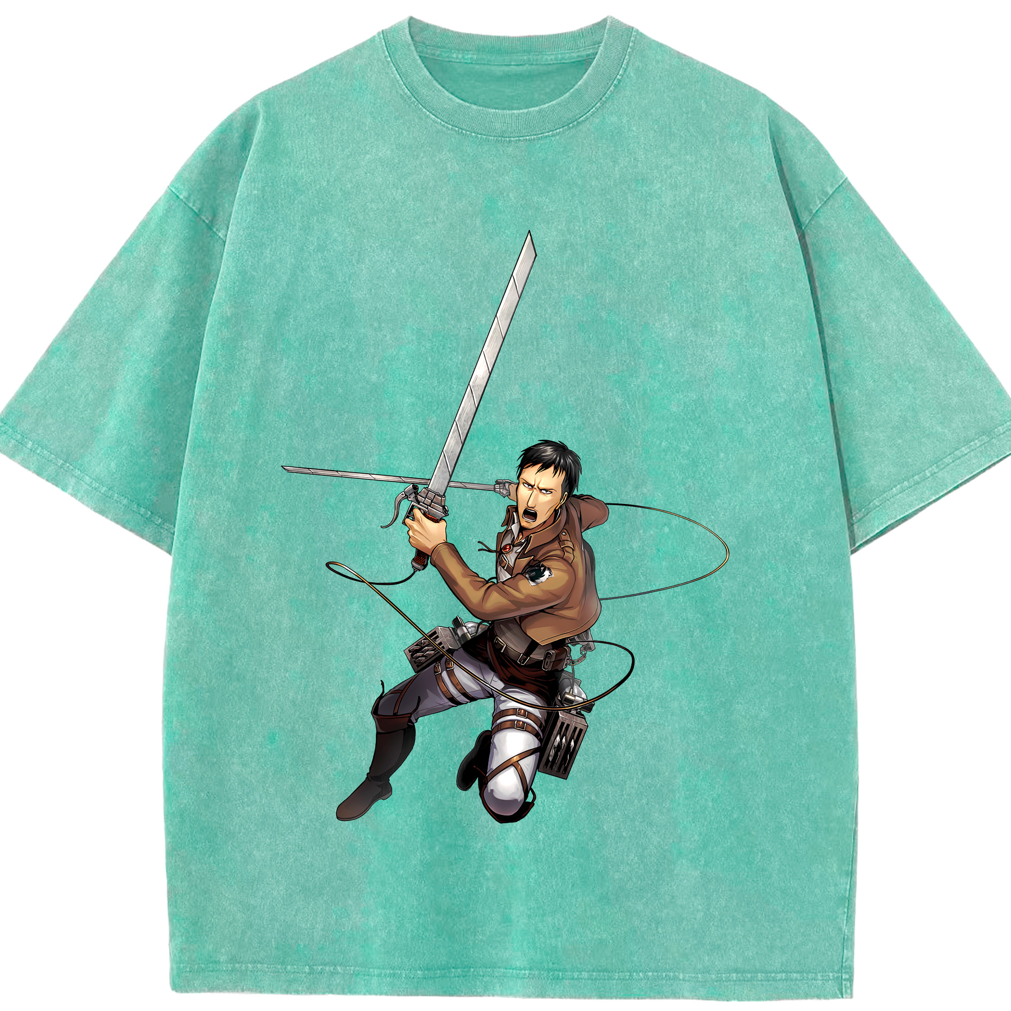 （画像用） 進撃の巨人 Attack on Titan 綿100% ヴィンテージ風 半袖Tシャツ（フロントプリント）